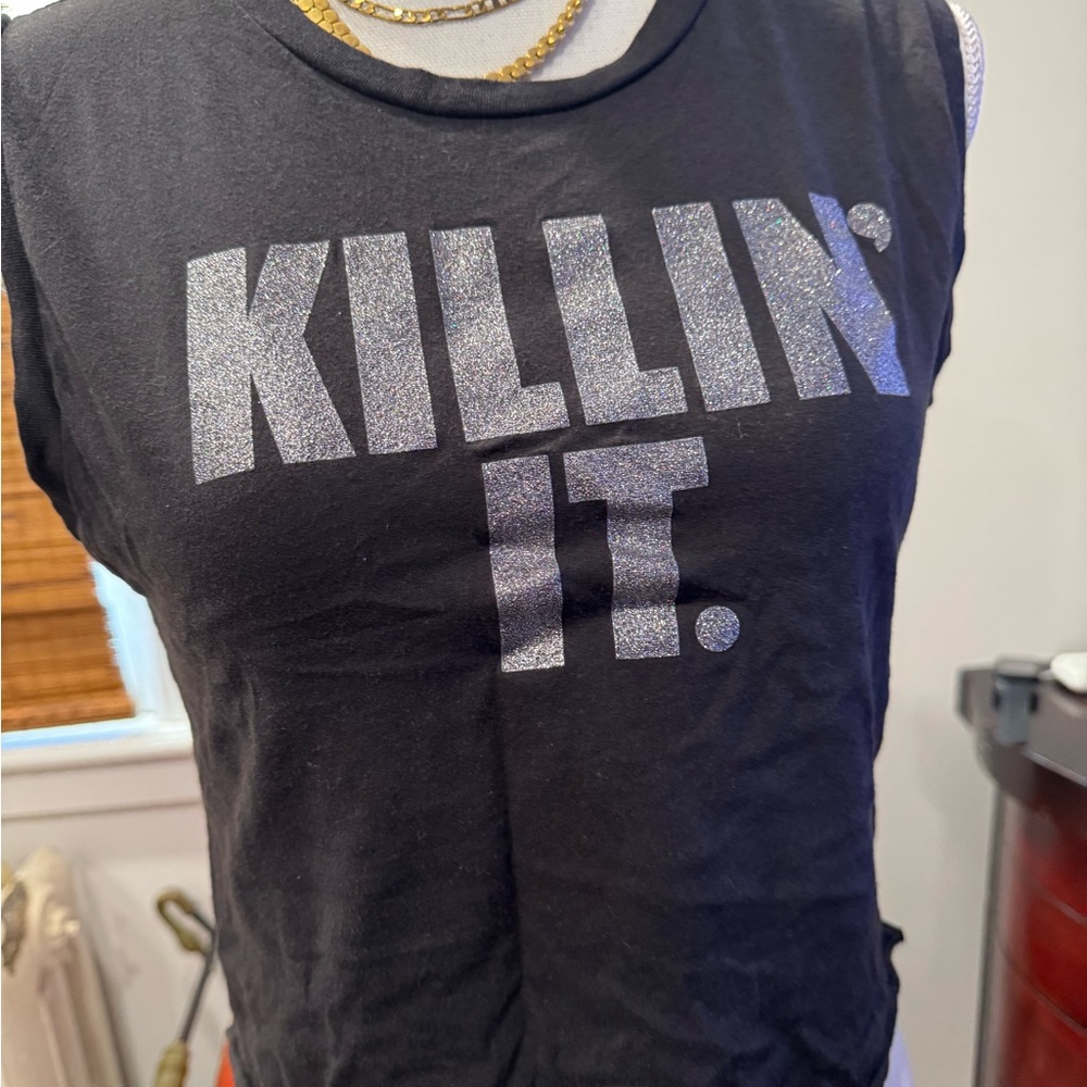 Black 'Killin' It' Graphic Tank Top